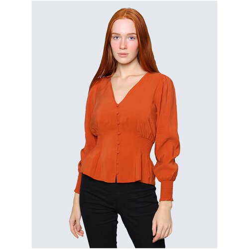 Блуза женская MERCAN 6196-01 коричневая 42 RU