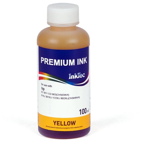 Чернила InkTec H1061-100MY, 100мл, водорастворимые, Yellow чернила для hp 122 ch562 ch564 100мл yellow h1061 100my inktec