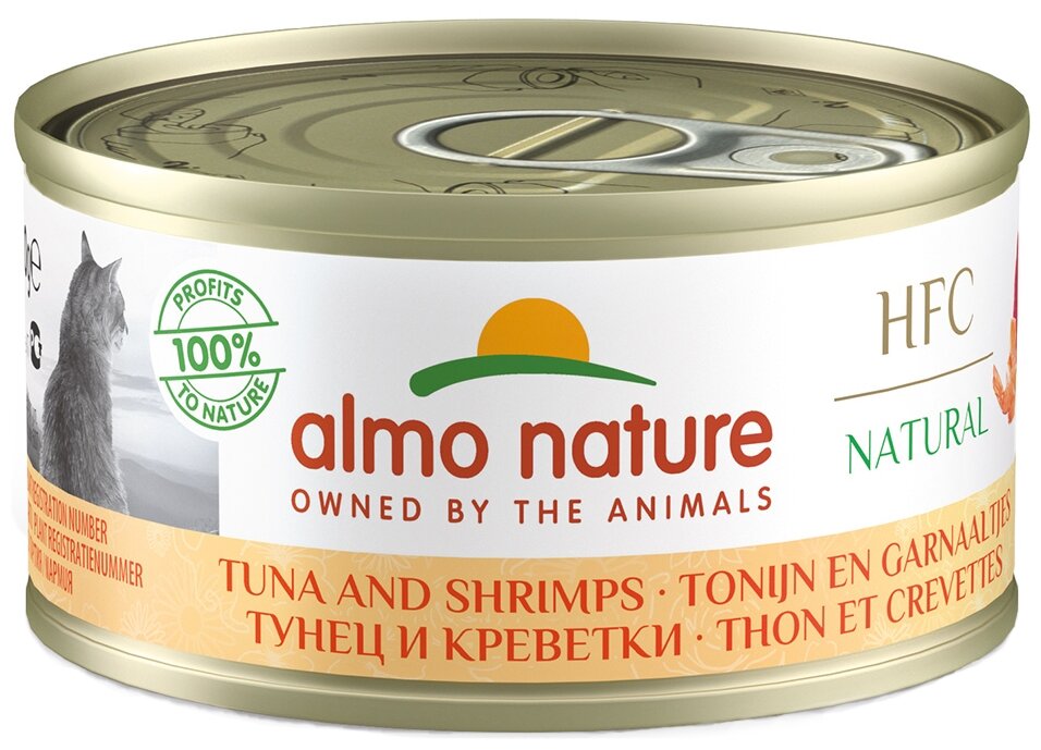 Консервы Almo Nature Legend HFC Adult Cat Tuna&Shrimps для кошек с тунцом и креветками 75% мяса 70г 26495