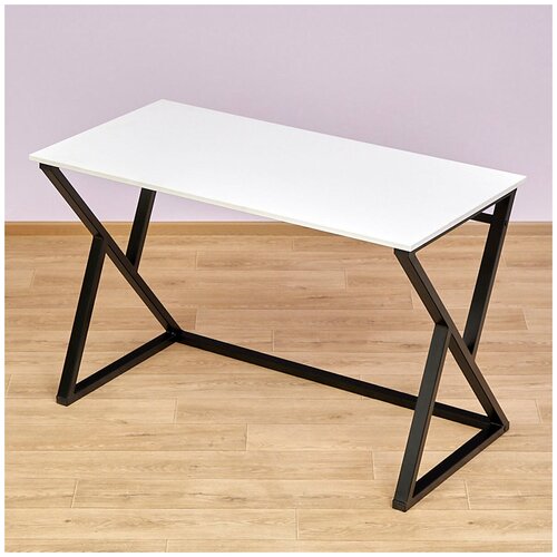 Стол дизайнерский Сколот 1C, сосна битон белый/черный, Ш86/Г60/В75