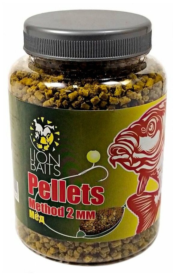 Пеллетс методный Method pellets LION BAITS Мед 2мм 300гр