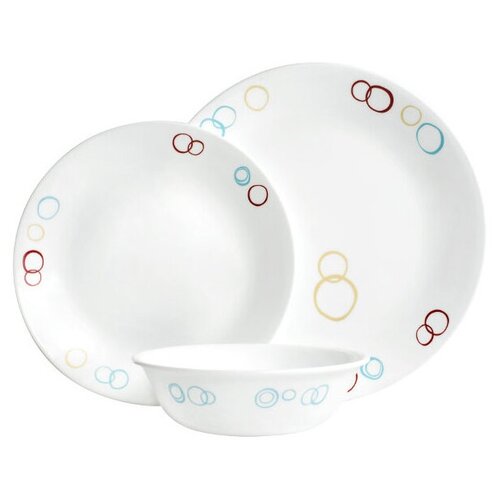 фото Набор посуды 12 предметов circles на 4 персоны, стекло, corelle, 1118182