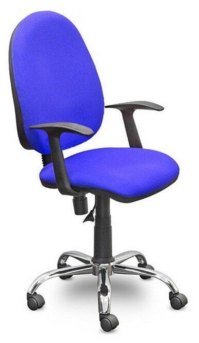 Кресло UP_EChair 223 PC ткань синяя С06 хром