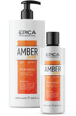 EPICA PROFESSIONAL Amber Shine Organic Шампунь для восстановления и питания с облепиховым маслом, глюконамидом и фосфолипидным комплексом, 250 мл