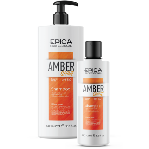 EPICA Professional Amber Shine ORGANIC Шампунь для восстановления и питания, 1000 мл