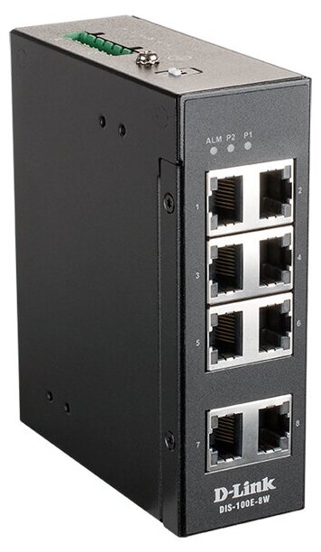 Коммутатор D-Link DIS-100E-8W/A1A 8x100Mb неуправляемый