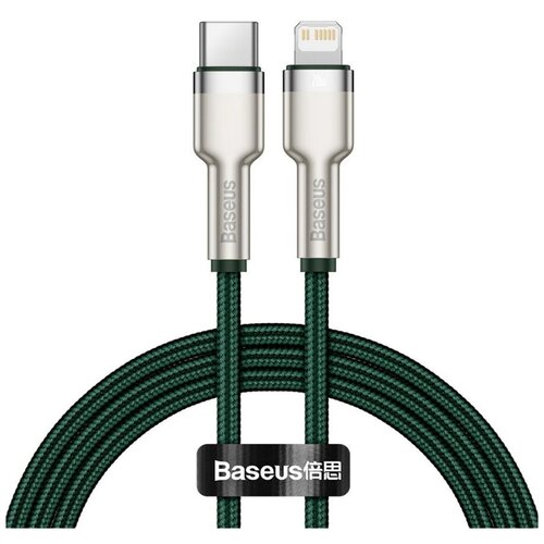 Кабель Baseus Cafule Series Metal Data Cable Type-C to Lightning PD 20W 1m Green (CATLJK-A06) аксессуар baseus cafule series metal type c lightning pd 20w 2m green catljk b06