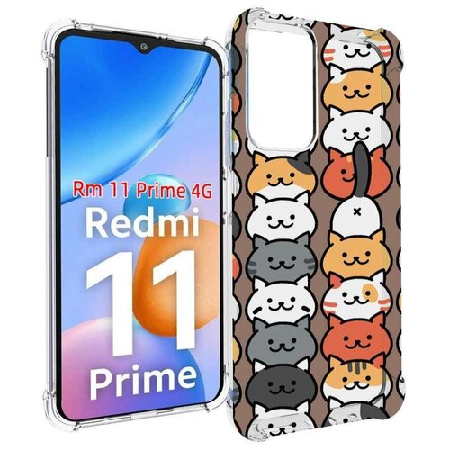 Чехол MyPads Найди-кота для Xiaomi Redmi 11 Prime 4G задняя-панель-накладка-бампер чехол mypads лес внутри кота для xiaomi redmi 11 prime 4g задняя панель накладка бампер