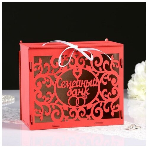 RAYDAY Семейный банк с вензелями, 24х14х20 см, Красный