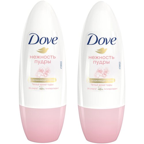 Dove DOVE антиперспирант-дезодорант роликовый Нежность пудры 50 мл, флакон, 50 мл, 80 г, 2 шт.
