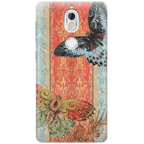 фото Re:pa накладка transparent для nokia 7 с принтом "две бабочки"