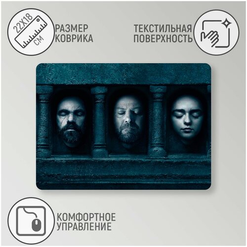 Коврик для мыши CoolPodarok Сериалы. Игра пристолов герои в стене