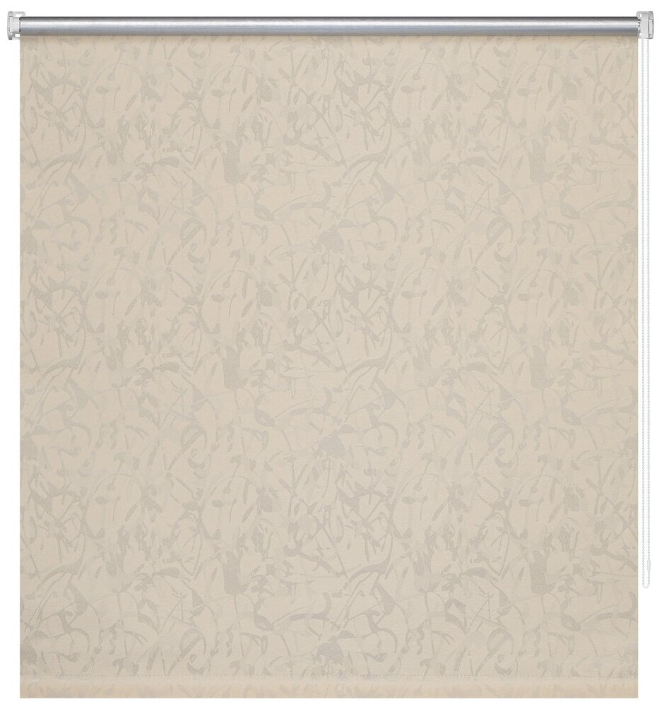 Рулонная штора Decofest Муар бежевый, блэкаут, 120 x 175 см