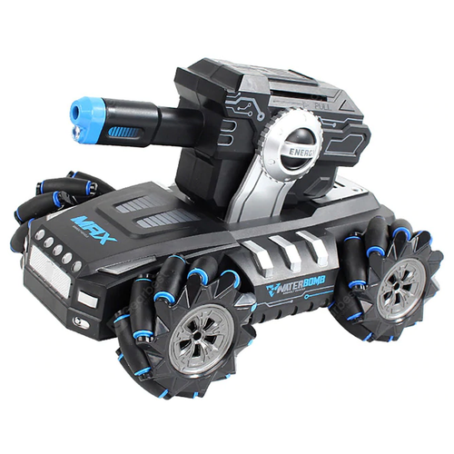 фото Радиоуправляемый дрифт танк-робот (пульт + часы, стреляет гелевыми пулями) - qr2076-blue cs toys