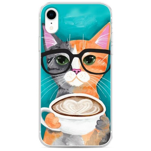 фото Силиконовый чехол "кот кофеман" на apple iphone xr / айфон xr case place