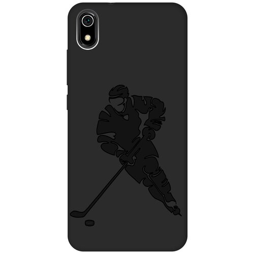 Матовый чехол Hockey для Xiaomi Redmi 7A / Сяоми Редми 7А с эффектом блика черный матовый чехол rich scrooge для xiaomi redmi 7a сяоми редми 7а с 3d эффектом желтый