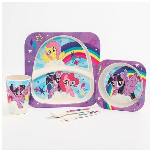 Набор бамбуковой посуды Пони, My Little Pony магнитный набор my little pony кондитер