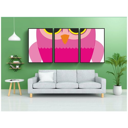 фото Набор модулных постеров для интерьера "сова, совы, птица" 60x90 см. в тубусе, без рамки lotsprints