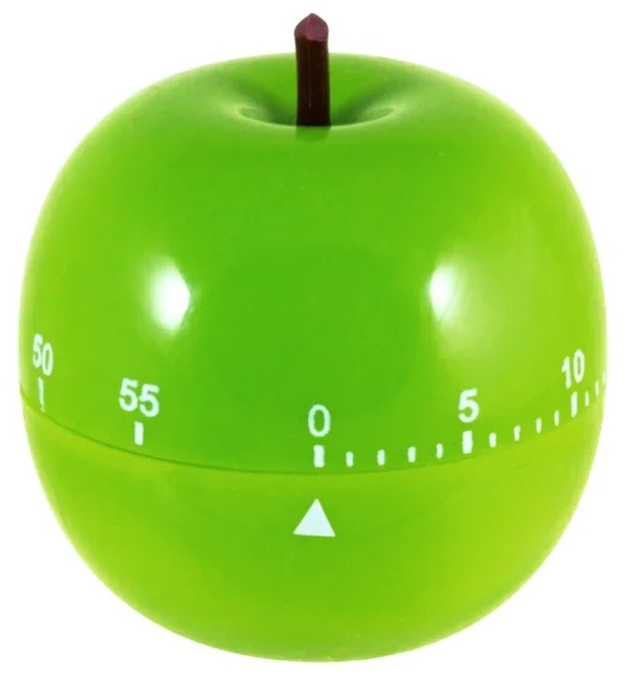 Таймер кухонный, механический таймер на кухню 60 минут, зеленое яблоко, Apple