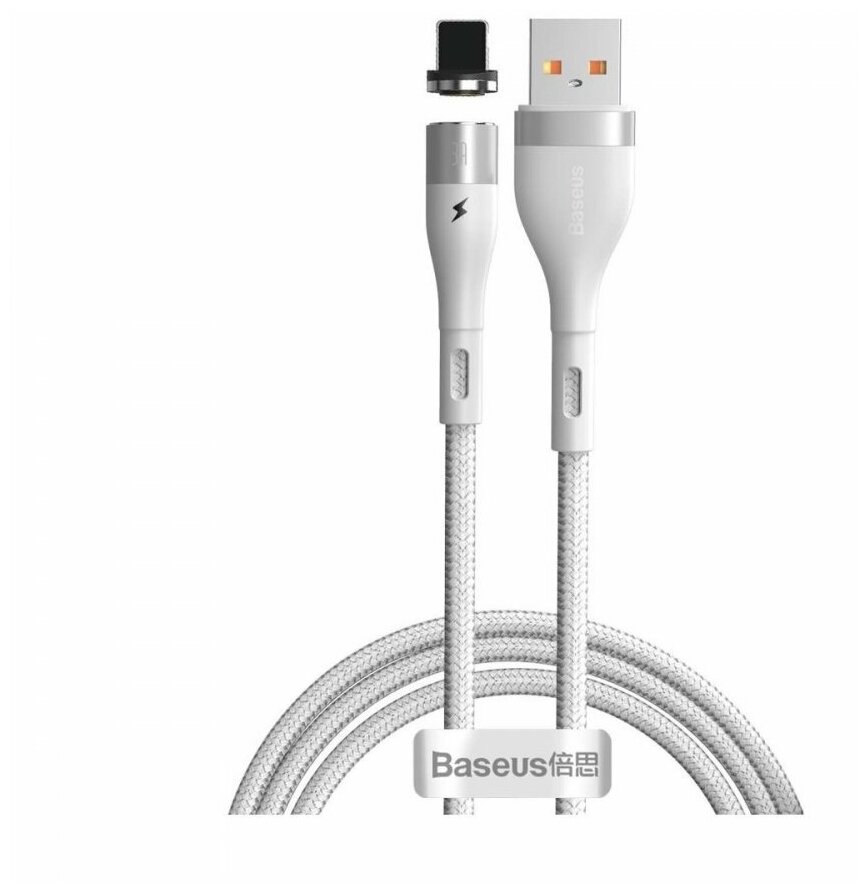 Магнитный USB кабель Baseus Zinc Magnetic 1м MicroUSB белый