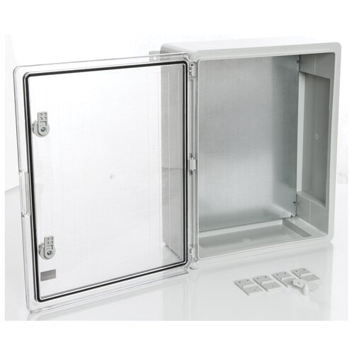PP3013; Пластиковый шкаф с прозрачной дверцей и монтажной панелью, IP65 (400х500х175)