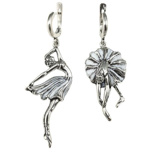 Серьги Яспис из серебра с эмалью 