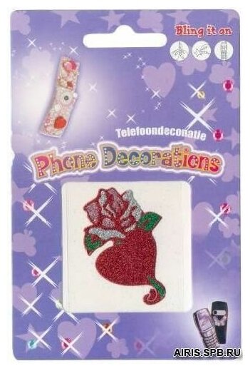 Декоративные наклейки из страз для телефона животные, цветы, фрукты (1018/7223 роза)