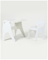 Набор растущей мебели стол и стул Тех Кидс Трансформер Буквы-Цифры Белый матовый