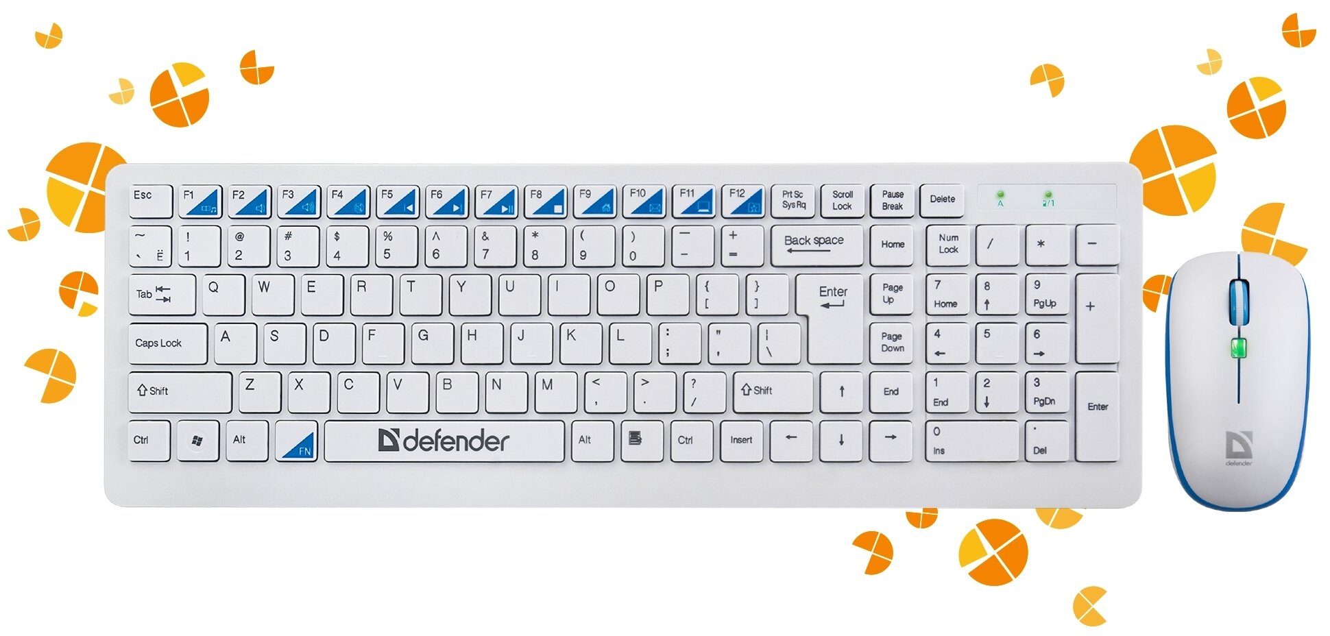 Комплект клавиатура и мышь DEFENDER Skyline 895 Nano White USB (45895) - фотография № 12