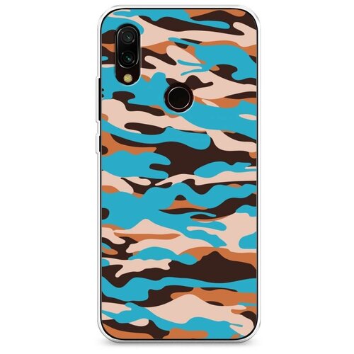 фото Силиконовый чехол "ярко-синий камуфляж" на xiaomi redmi 7 / сяоми редми 7 case place