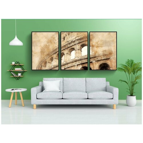 фото Набор модулных постеров для интерьера "колизей, древний, рим" 60x90 см. в тубусе, без рамки lotsprints
