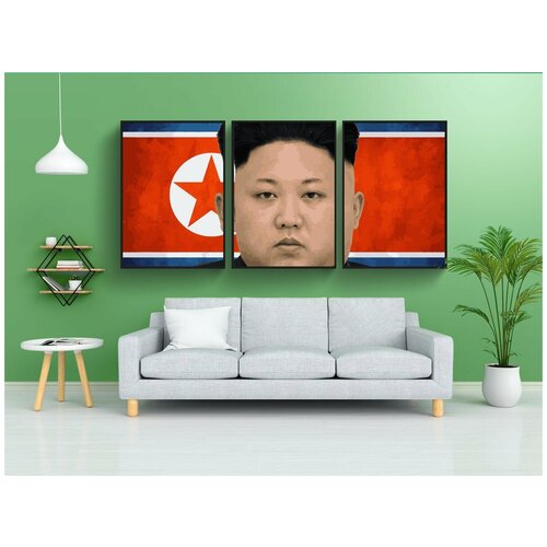фото Набор модулных постеров для интерьера "северная корея, ким чен ын, высший руководитель" 60x90 см. в тубусе, без рамки lotsprints