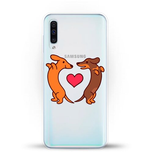 Силиконовый чехол Love Таксы на Samsung Galaxy A50 силиконовый чехол такса love на samsung galaxy a50