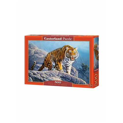 Пазл Castorland 500 деталей: Тигр на скалах, Castorland пазл castorland 1500 деталей тигр castorland