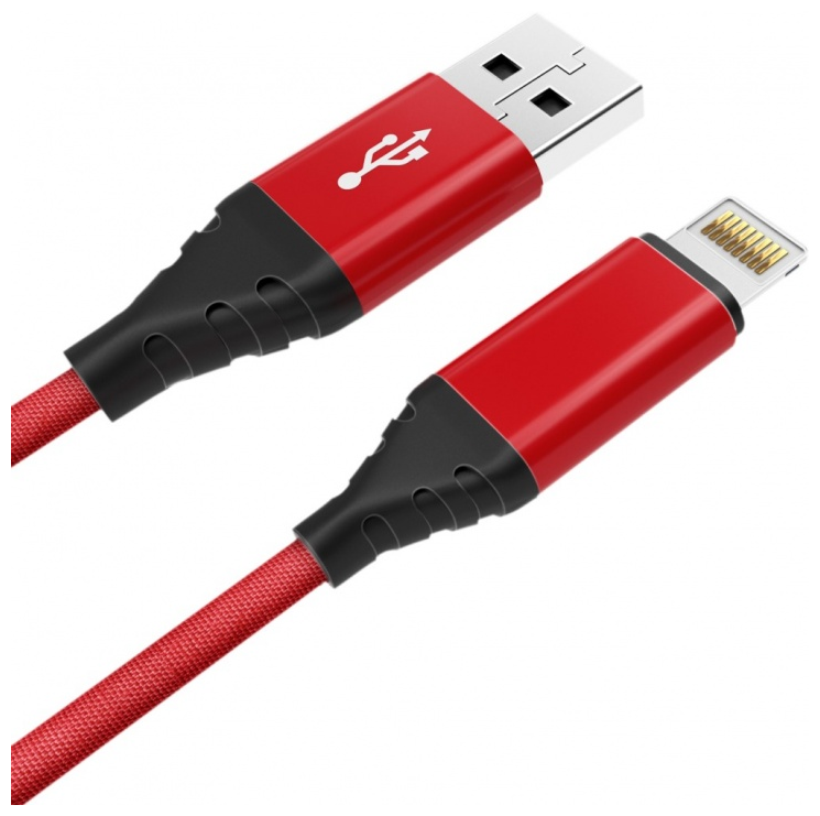 Дата-кабель Akai CE-610 USB A- Lightning, 1м, 2.1А, текстиль, синий