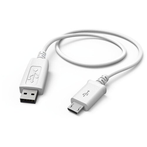 Кабель HAMA USB - microUSB (00178326), 1 м, 1 шт., белый кабель для зарядки wuw x158 micro 3a 1 м белый