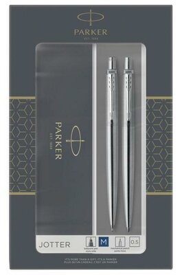 Набор Parker Jotter Core KB61 Stainless Steel CT, ручка шариковая, корпус из нержавеющей стали + карандаш механический 0.5 мм