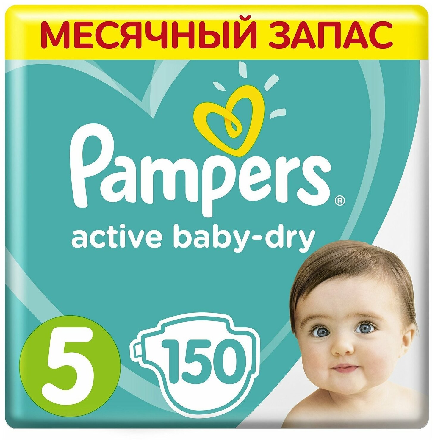 Подгузники Active Baby-Dry Juniori, 11-16 кг, 150 шт. Noname - фото №1