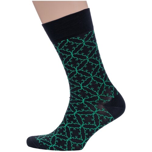 фото Мужские носки sergio di calze, 1 пара, классические, размер 27, зеленый, черный