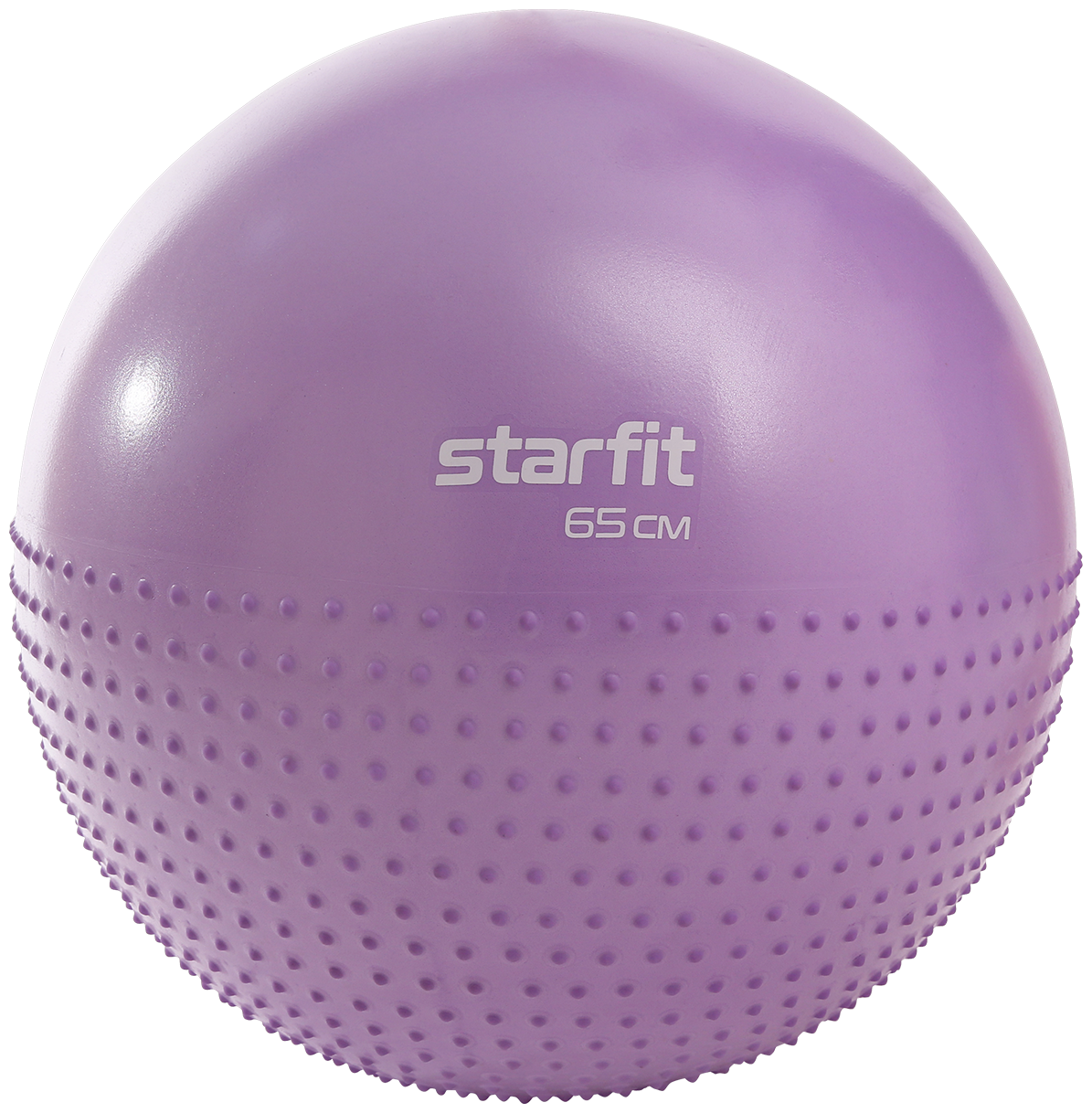 Фитбол полумассажный STARFIT Core GB-201 65 см, антивзрыв, фиолетовый пастель