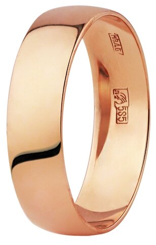 Кольцо обручальное Юверос, красное золото, 585 проба, размер 20