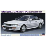 Hasegawa Сборная модель автомобиля Toyota Corolla Levin AE92 Apex Early Version (1987) 1:24 - #21136 - изображение