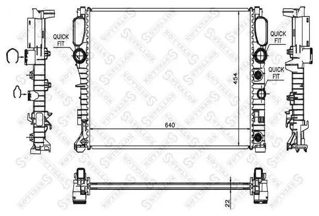 STELLOX 1025454SX 10-25454-SX_радиатор системы охлаждения\ MB W211 2.0-3.5 02