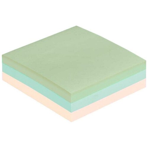 Стикеры (самоклеящийся блок) Attache, 76х76мм, 3 цвета пастель, 12 блоков по 300 листов