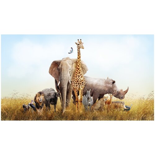 Фотообои Уютная стена Разнообразие Африканских животных 480х270 см Бесшовные Премиум (единым полотном)