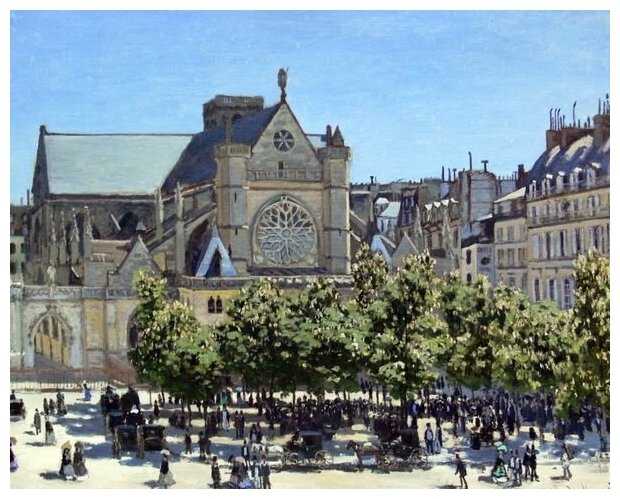 Репродукция на холсте Церковь в Париже (Saint Germain l'Auxerrois Church, Paris) Моне Клод 38см. x 30см.