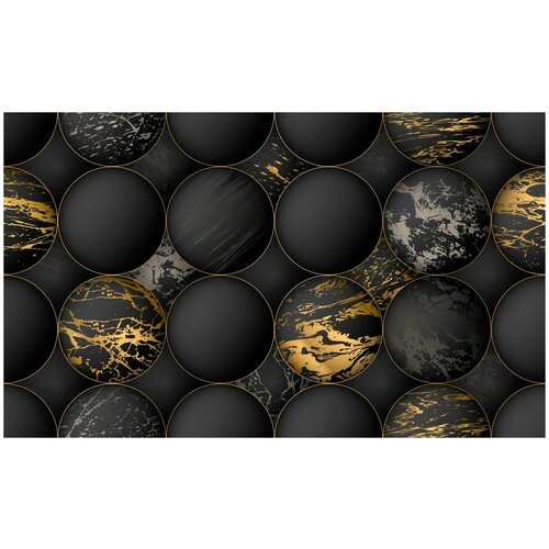 Фотообои Уютная стена Мраморные сферы 450х270 см Виниловые Бесшовные (единым полотном)