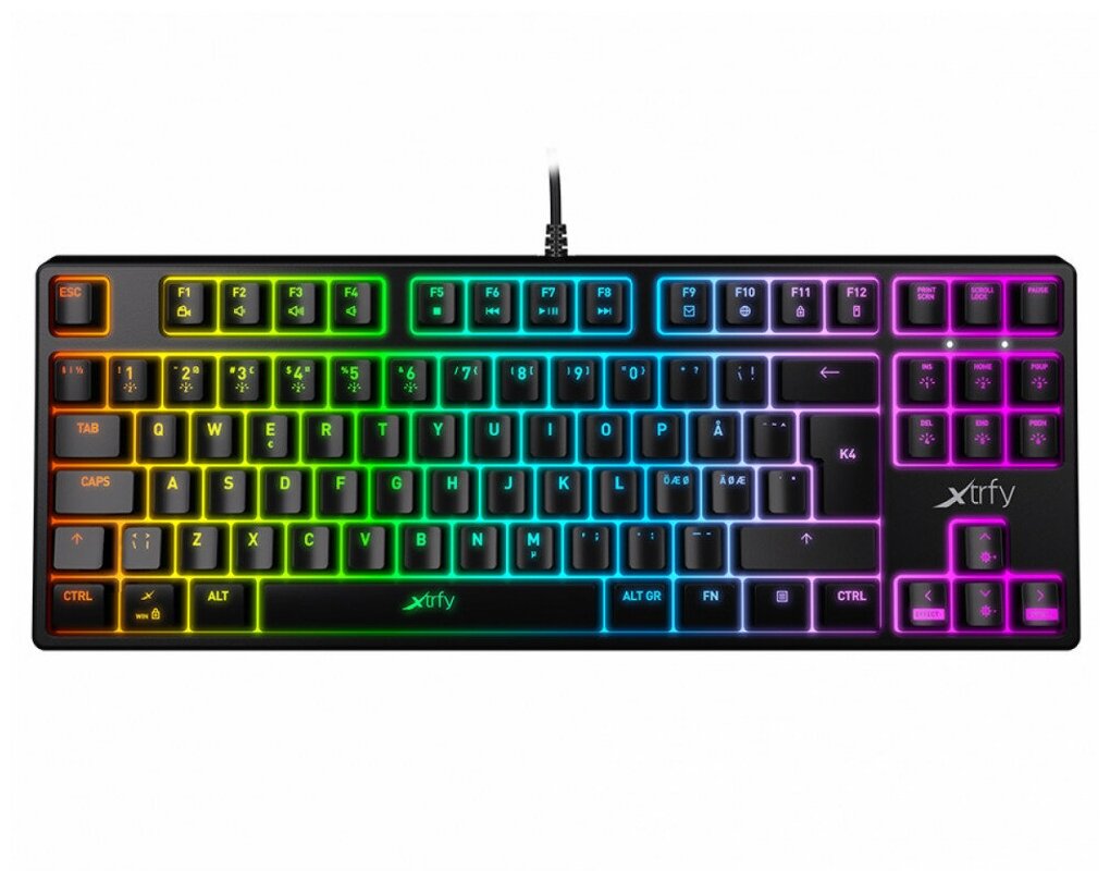 Клавиатура Xtrfy K4 RGB Tenkeyless, механическая, проводная, USB, черный (XG-K4-RGB-TKL-R-RUS)