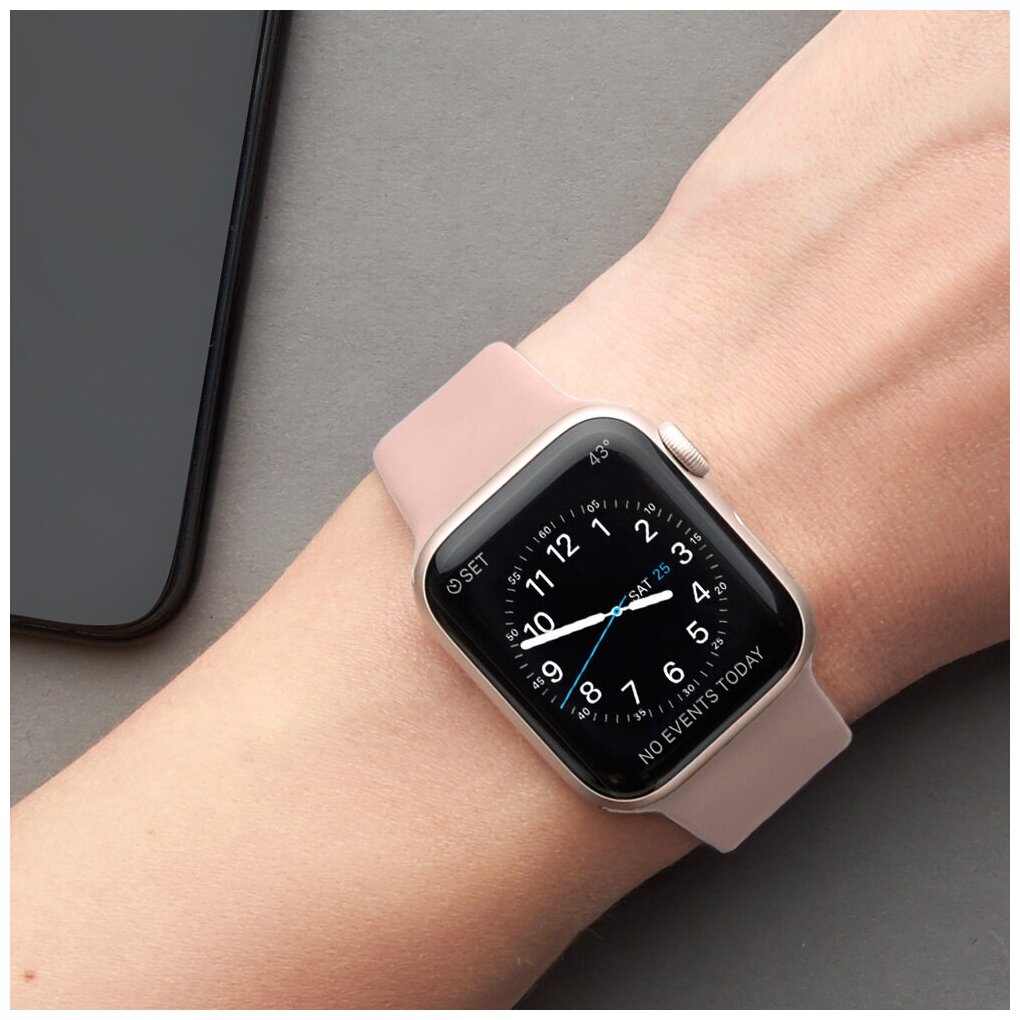 Ремешок Band Silicone для Apple Watch 42/44 mm, силиконовый Deppa - фото №5
