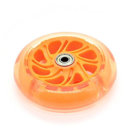 фото Колесо переднее светящееся для трехколесного самоката 120 мм (оранжевое) triumf active